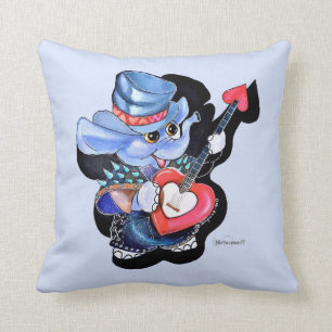 Metalphant Heart Guitar Throw Pillow