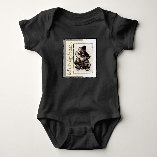 Metalphant Metal Baby Bodysuit - Black (Front)