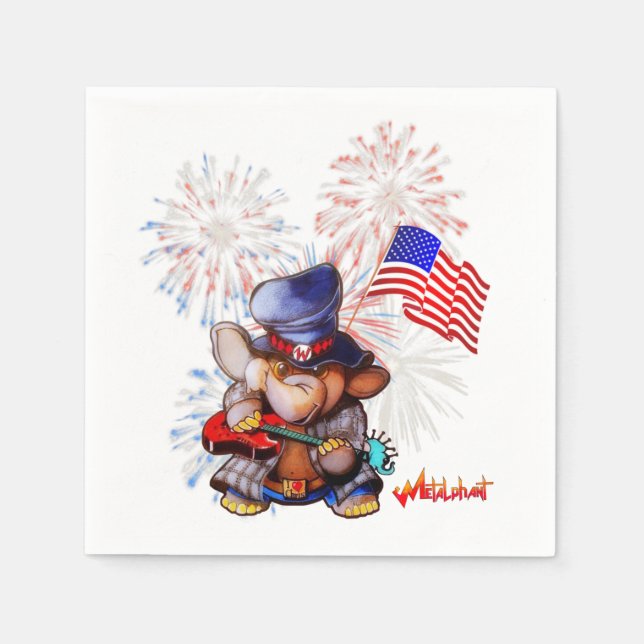 Metalphant USA Flag Paper Napkin (Front)