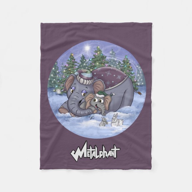 Metalphant Wilbur & Mum Fleece Blanket (Front)