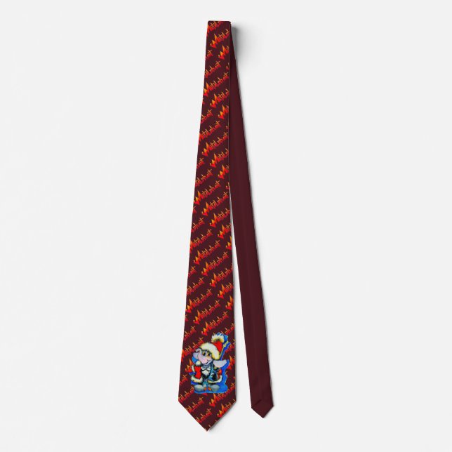 Metalphant Winter Holiday Tie - Red (Front)