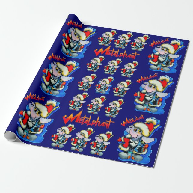 Metalphant Winter Holiday Wrapping Paper (Unrolled)
