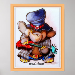 Metalphant with Guitar Poster - various sizes