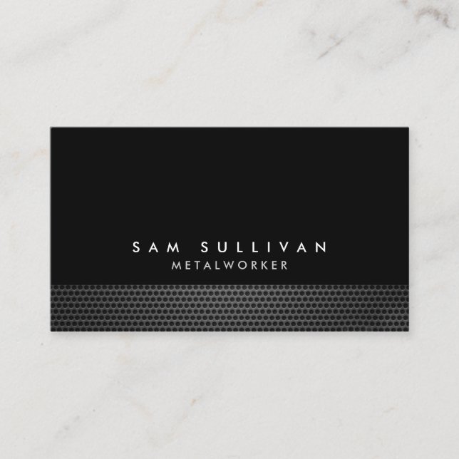 Metalworker Metal Grid Texture Trade Skill Business Card (Front)