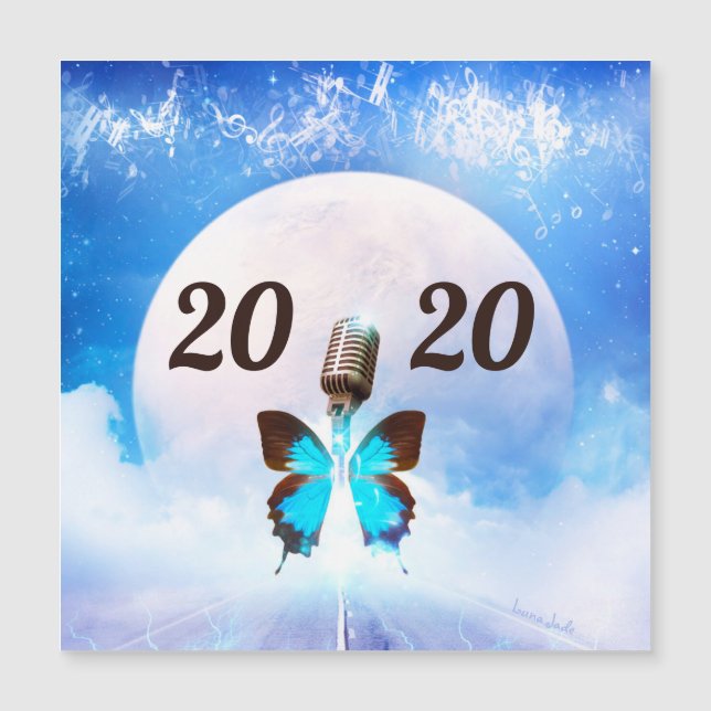 Metamorphic Music Customise New Year Magnetic Card (Front)