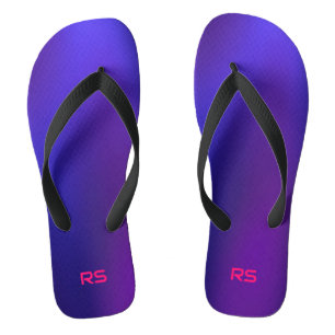 Metamorphosis 2 Blue Elegance  Initial Monogram Thongs