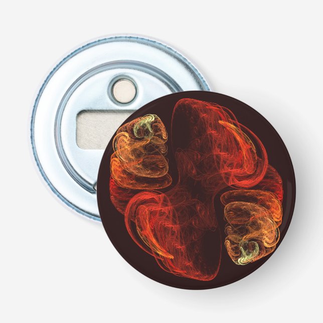 Metamorphosis Abstract Art Button Bottle Opener (Front)