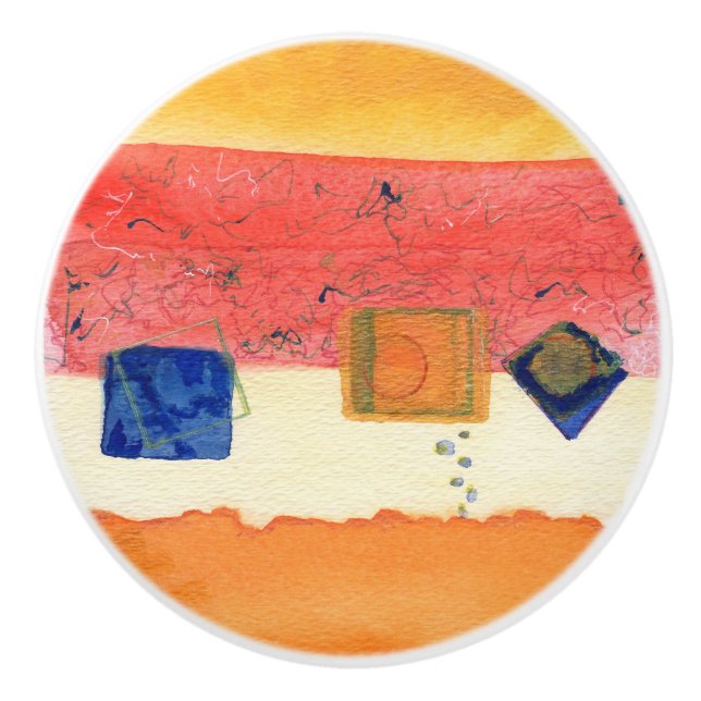Metamorphosis Abstract Art Ceramic Drawer Pull (Front)