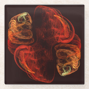 Metamorphosis Abstract Art Glass Coaster