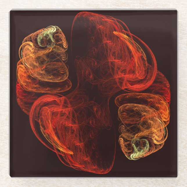 Metamorphosis Abstract Art Glass Coaster (Front)