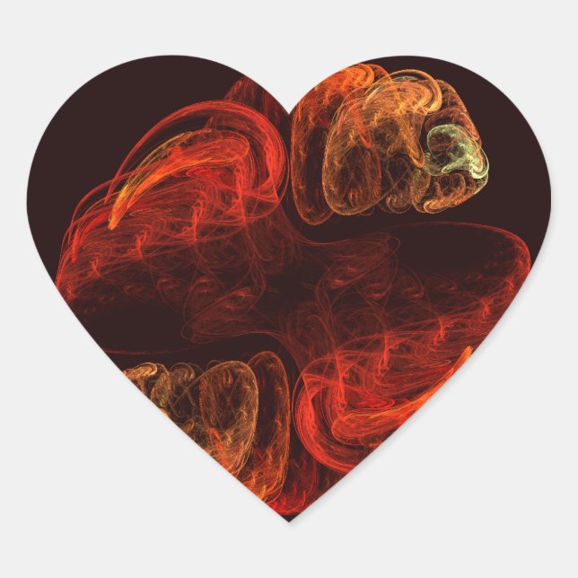 Metamorphosis Abstract Art Heart Sticker (Front)