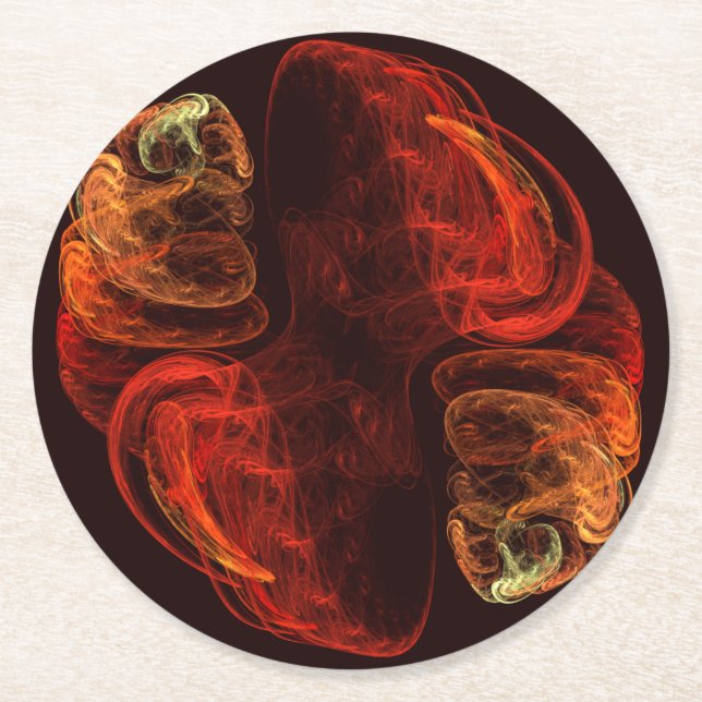 Metamorphosis Abstract Art Round Paper Coaster (Front)