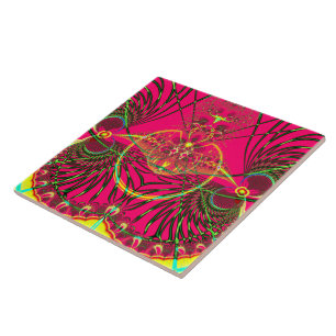 Metamorphosis Emerging from the Cocoon Fractal Ceramic Tile