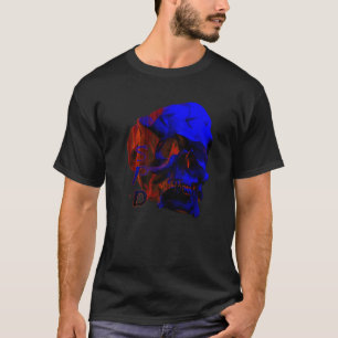 Metamorphosis Skull Blue Glitch T-Shirt