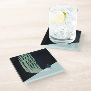 metaphor_7_a girl in the woods glass coaster