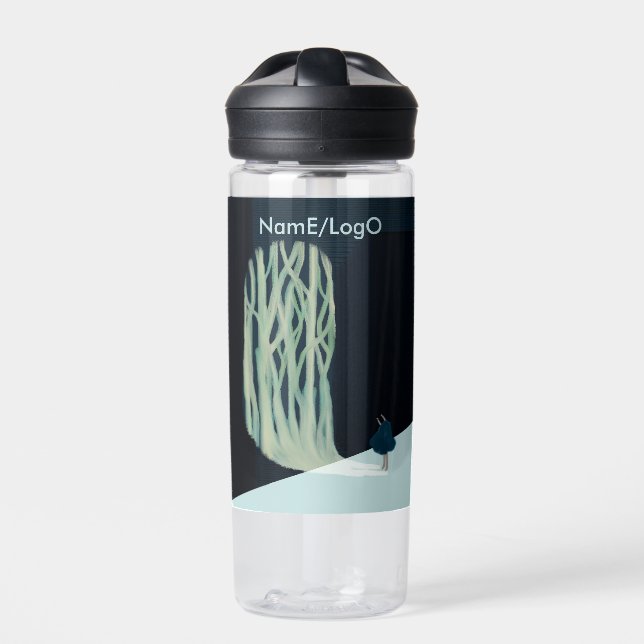 metaphor_7_a girl in the woods water bottle (Front)