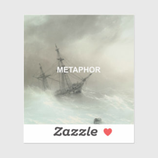 Metaphor Text + Old Shipwreck Seascape Painting