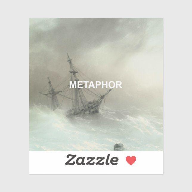 Metaphor Text + Old Shipwreck Seascape Painting (Sheet)