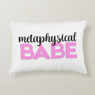 metaphysical babe bold pink script typography decorative cushion