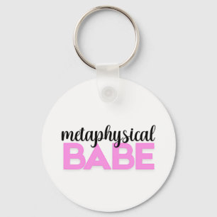 metaphysical babe bold pink script typography key ring