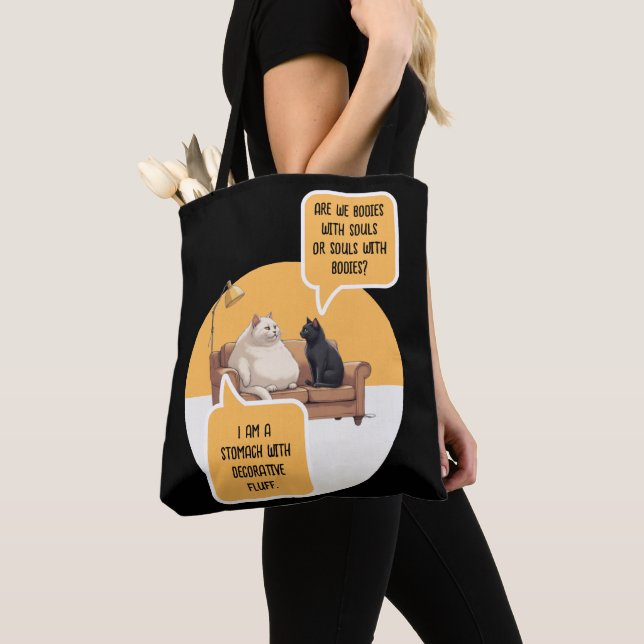 Metaphysical Fur - Cat Humour Tote Bag (Close Up)