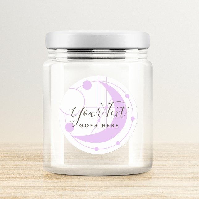 Metaphysical Geometric Moon Minimalist Purple Classic Round Sticker (Creator Uploaded)