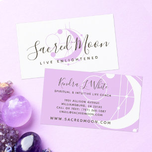 Metaphysical Moon Minimalist Purple Business Card