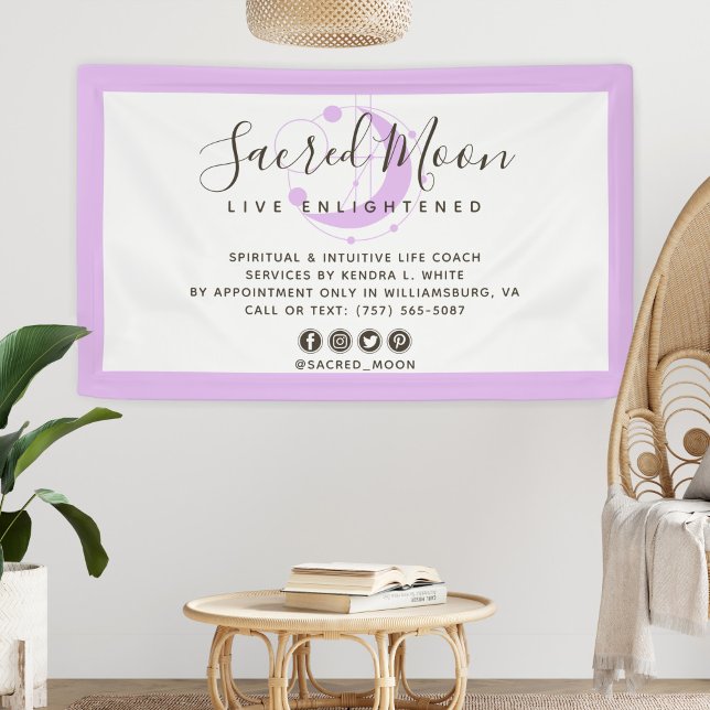 Metaphysical Moon Minimalist Purple Social Media Banner (Creator Uploaded)