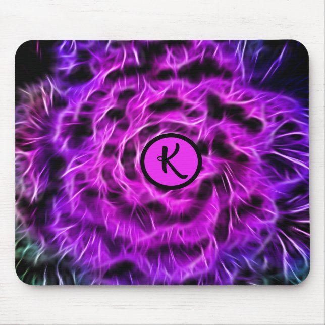 Metaphysical Purple Neon Energy Monogram Mouse Pad (Front)
