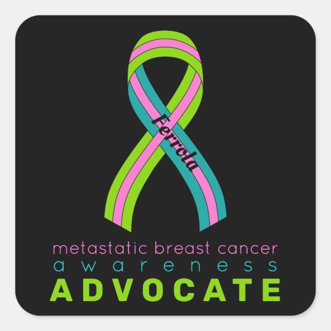  Metastatic Breast Cancer Advocate White Square Sticker (Front)