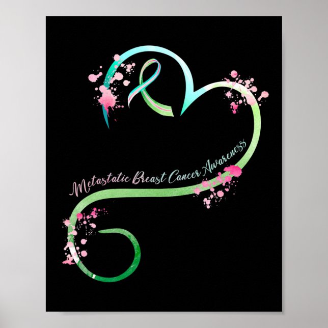 Metastatic Breast Cancer Awareness Heart Gifts  Poster (Front)
