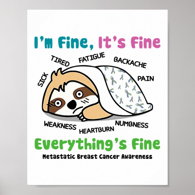 Metastatic Breast Cancer Awareness I'm Fine It's F Poster (Front)