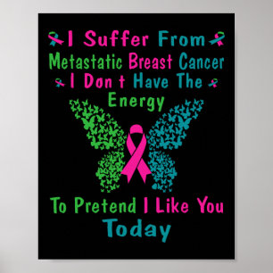 Metastatic Breast Cancer Awareness Ribbon Warrior Poster