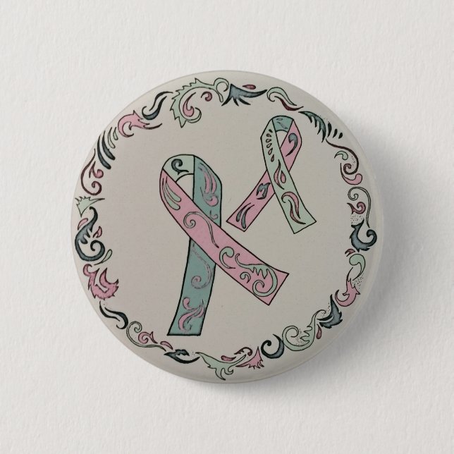 Metastatic Breast Cancer Awareness Ribbons 6 Cm Round Badge (Front)