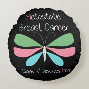 Metastatic Breast Cancer Awareness Round Cushion