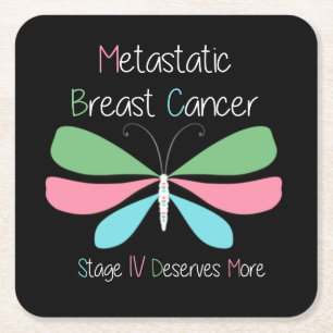 Metastatic Breast Cancer Awareness Square Paper Coaster