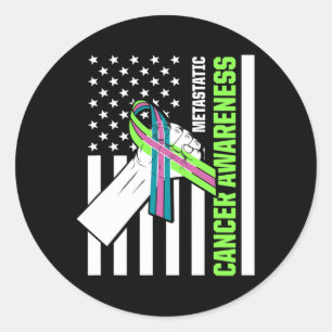 Metastatic Breast Cancer Awareness Therapy Us Warr Classic Round Sticker