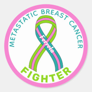 Metastatic Breast Cancer Fighter White Classic Round Sticker