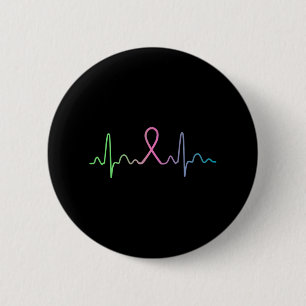 Metastatic Breast Cancer Heartbeat Awareness 6 Cm Round Badge