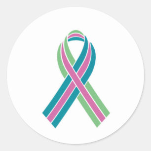 Metastatic Breast Cancer Ribbon Classic Round Sticker