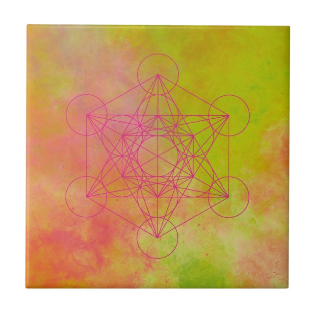 Metatron, chakra,zen,sacred geometric, angel, ceramic tile (Front)