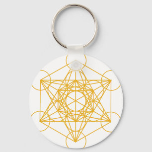 Metatron Cube Gold Key Ring