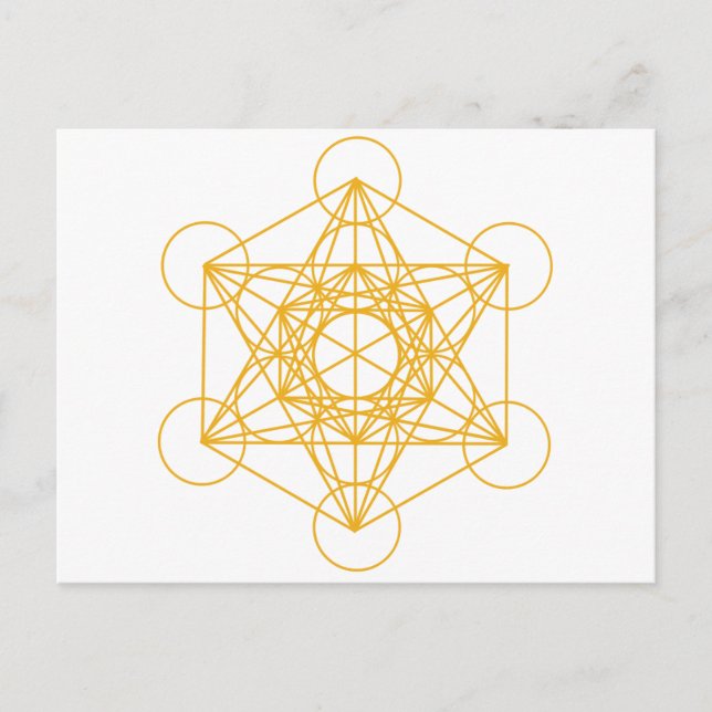Metatron Cube Gold Postcard (Front)