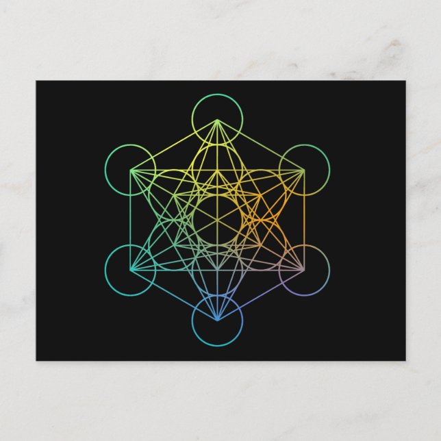 Metatron Cube Sacred Geometry Postcard (Front)