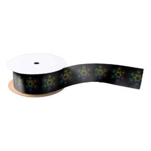 Metatron Cube Sacred Geometry Satin Ribbon