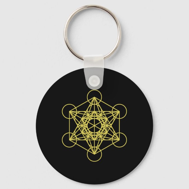 Metatron Cube Sacred Geometry Yoga Sacred Geometry Key Ring (Front)
