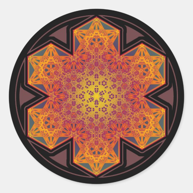 metatron cube star mandala sticker (Front)