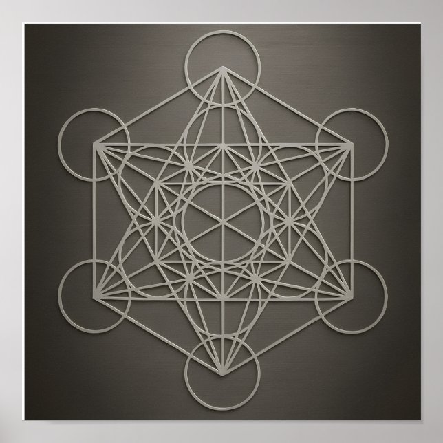 Metatron’s Cube Grey Pewter Poster (Front)