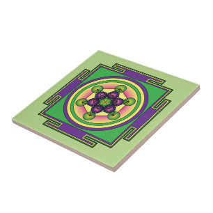 Metatron’s Cube Mandala Ceramic Tile