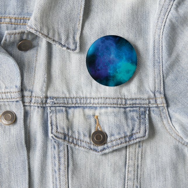 Metatron’s Cube Sacred Geometry 6 Cm Round Badge (In Situ)